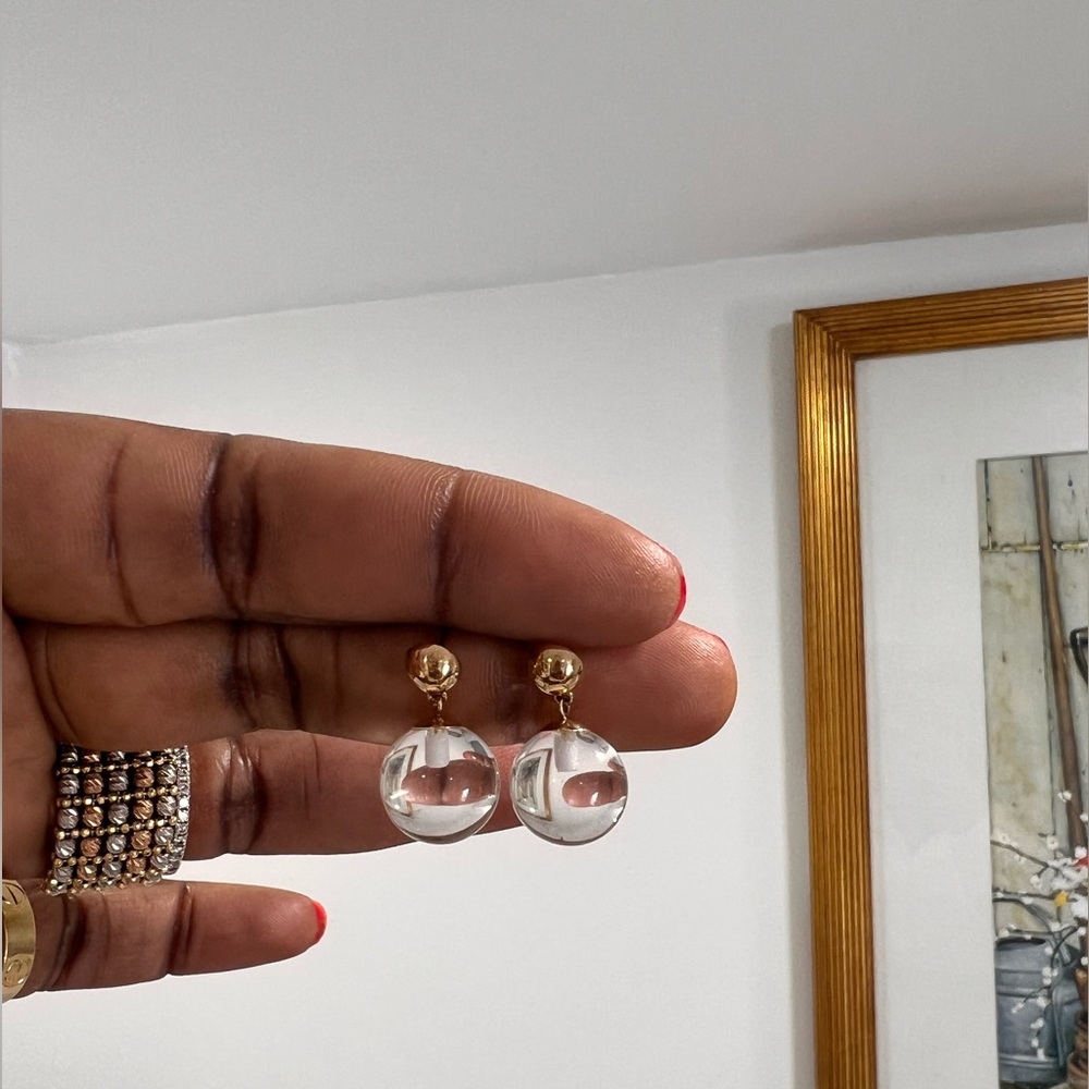 J Hannah 14k yellow gold Glacé drop earrings.